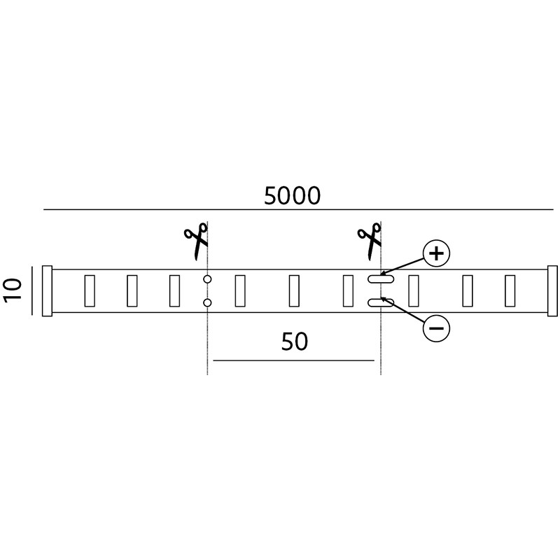 LED juostelė PREM 6W/m/3000K 5m 700lm/m IP20 KB2835CBPREM KOBI