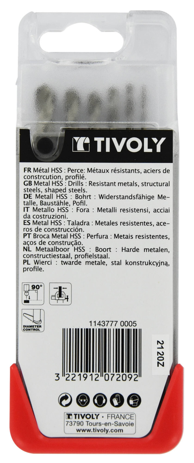 Сверла по металлу HSS Clipster PRO 2-8мм (6шт.) TIVOLY