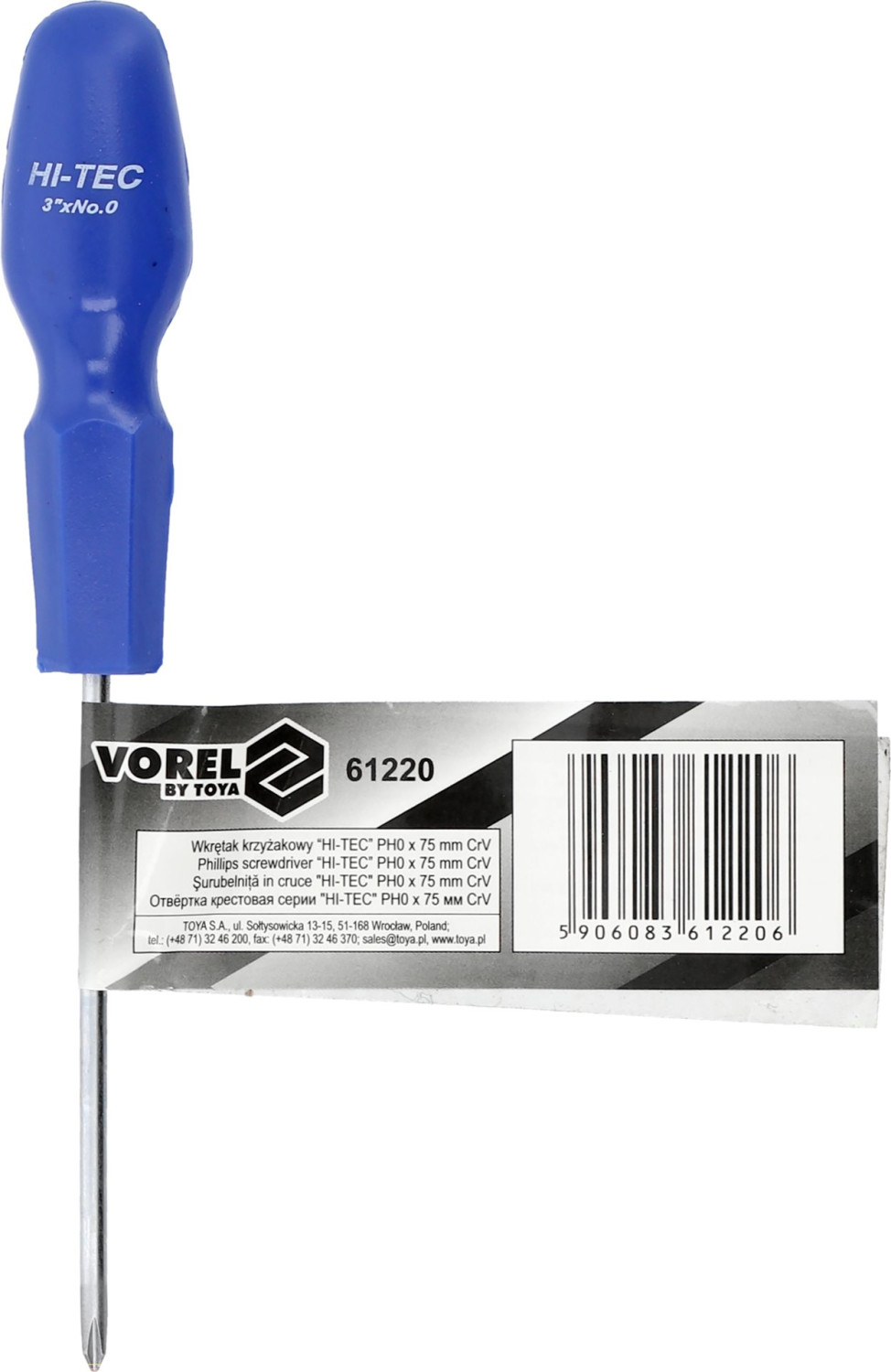 PHILLIPS SCREWDRIVER HI-TEC PH0x75MM 61220 VOREL