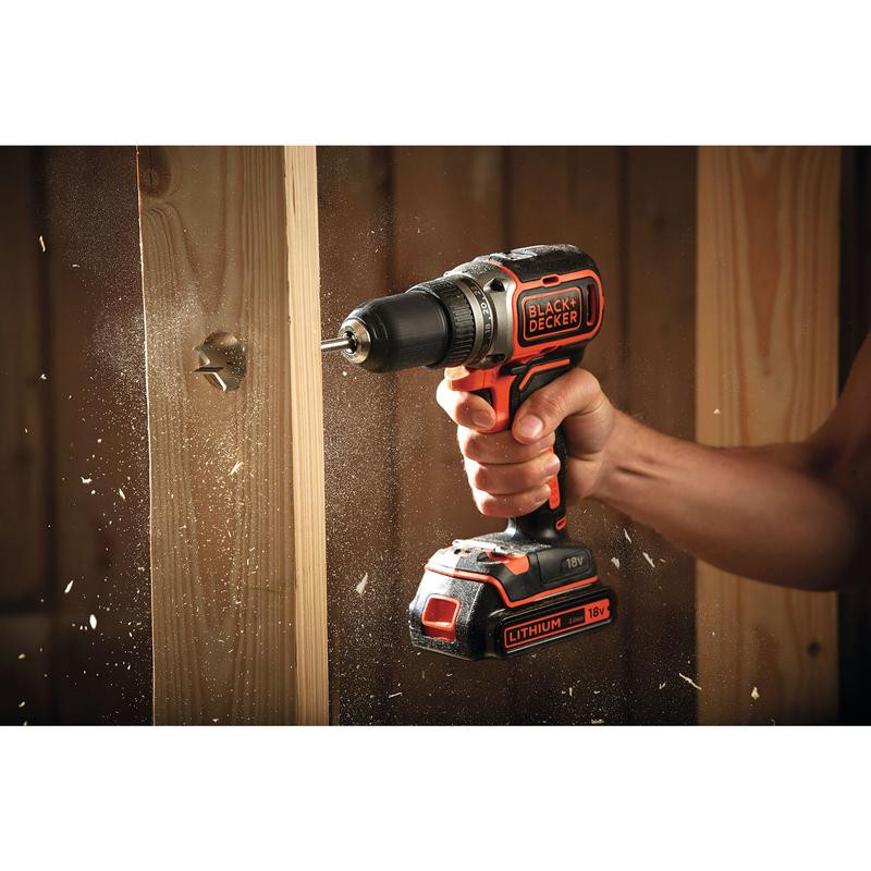 18V gręžtuvas, 2 baterijos, 1A įkroviklis, komplekto dėžutė BL186K1B2-QW BLACK DECKER