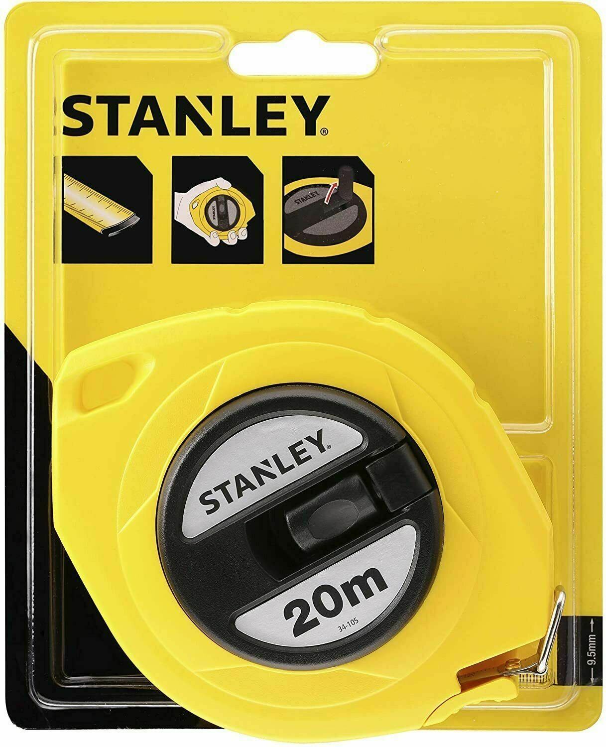 Рулетка измерительная POWER/WINDER 20м 0-34-105 STANLEY