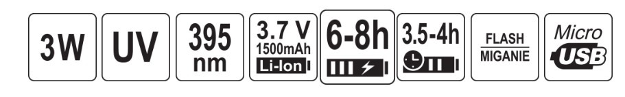 Uv Töölamp + Prillid Led 3W 3,7V 1,5Ah YT-08588 YATO