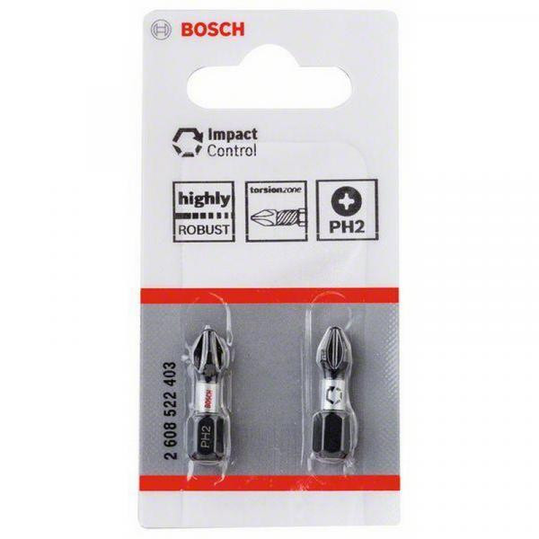 Skrūvgrieža uzg.PH2 /L=50 1 gab./ Impact, IMPACT CONTROL INSERT BIT 25MM (2 PCS.), 2608522481 BOSCH