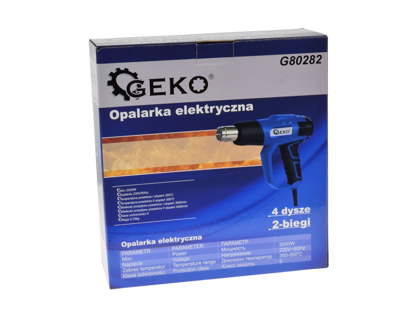 Celtniecības fēns 2000W ar stiprinājumu + 4 aksesuāri, G80282 GEKO