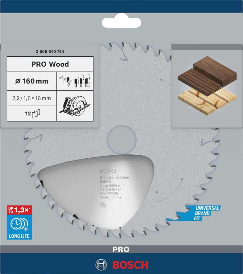 Ripzāģa disks 160x16mm Speedline Wood, Rokas ripzāģiem PRO WOOD RIPZĀĢA ASMENS, 2608640784, BOSCH