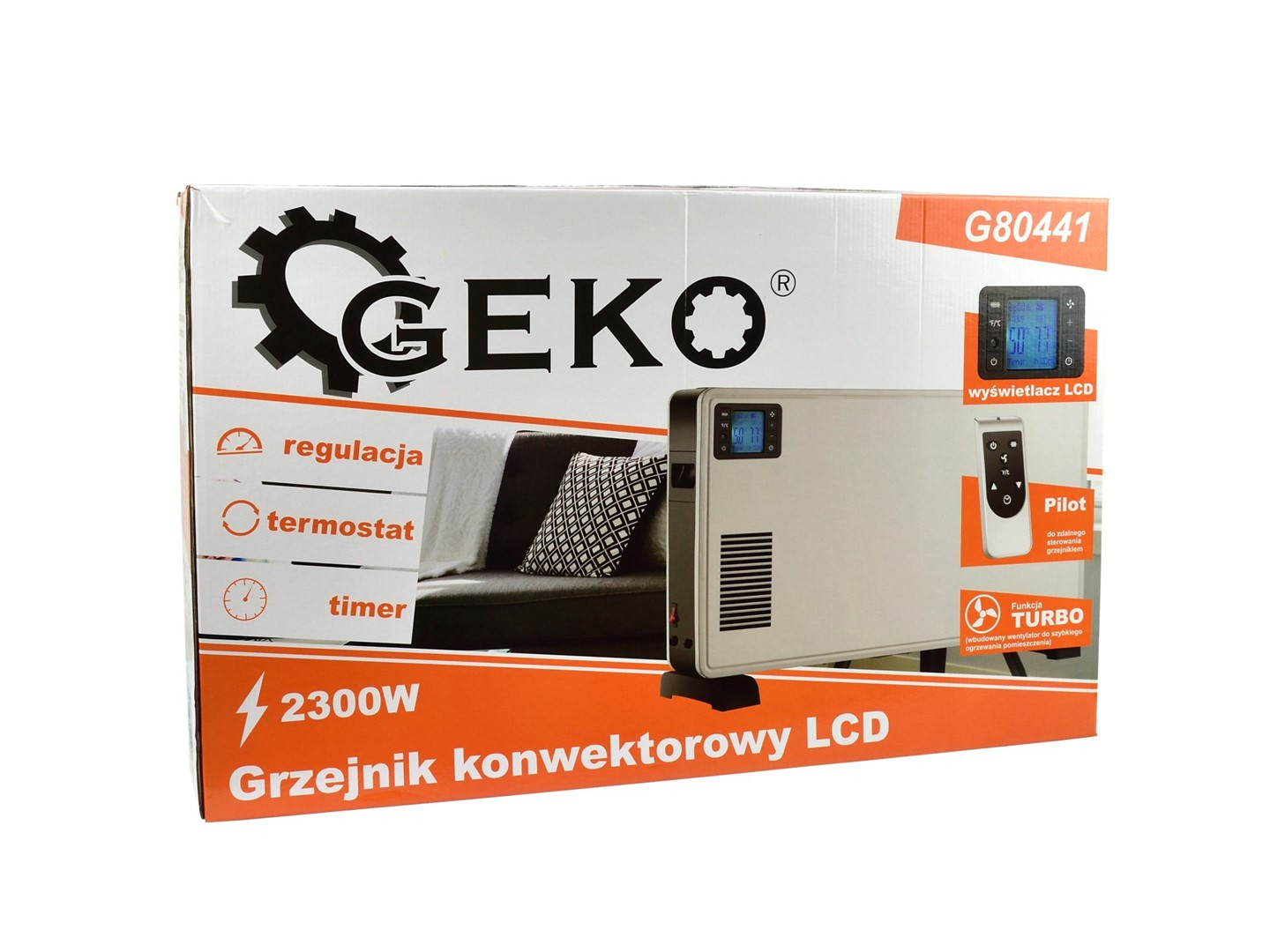 Puldi ja LCD-ekraaniga konvektorküttekeha, G80441, GEKO