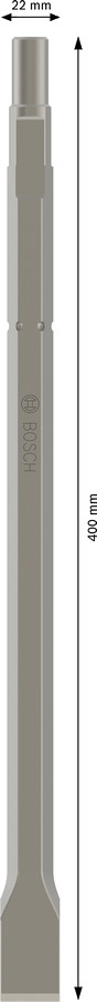 HEX 17mm plakanais kalts 22x400mm,seškanta turēt., Smalcinātājiem PRO HEX 19-4C PLAKANAIS KALTS, 1618630003, BOSCH