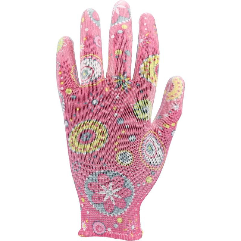 POLYESTER GARDEN GLOVES 9" WERS 74132 FLO