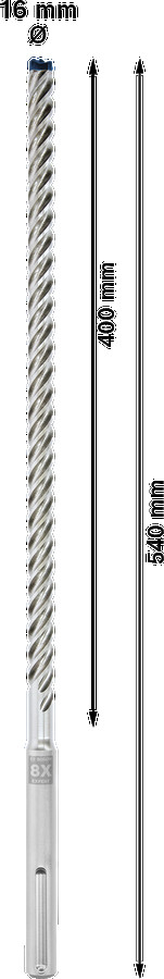 SDS-max-8X urbis 16 x 400 x 540 mm, Perforatora urbjiem EXPERT SDS MAX-8X TRIECIENURBIS PERFORATORIEM, 2608900215, BOSCH