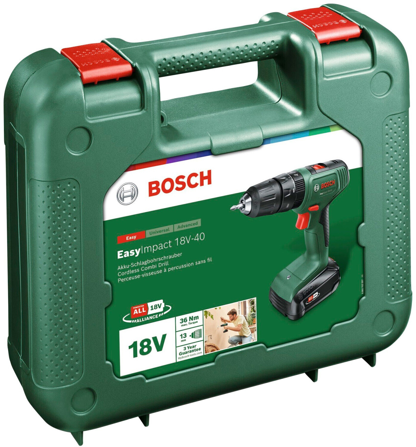 Аккумуляторная ударная дрель 18В (1x2,0Ач) EasyImpact 18V-40 06039D8107 BOSCH