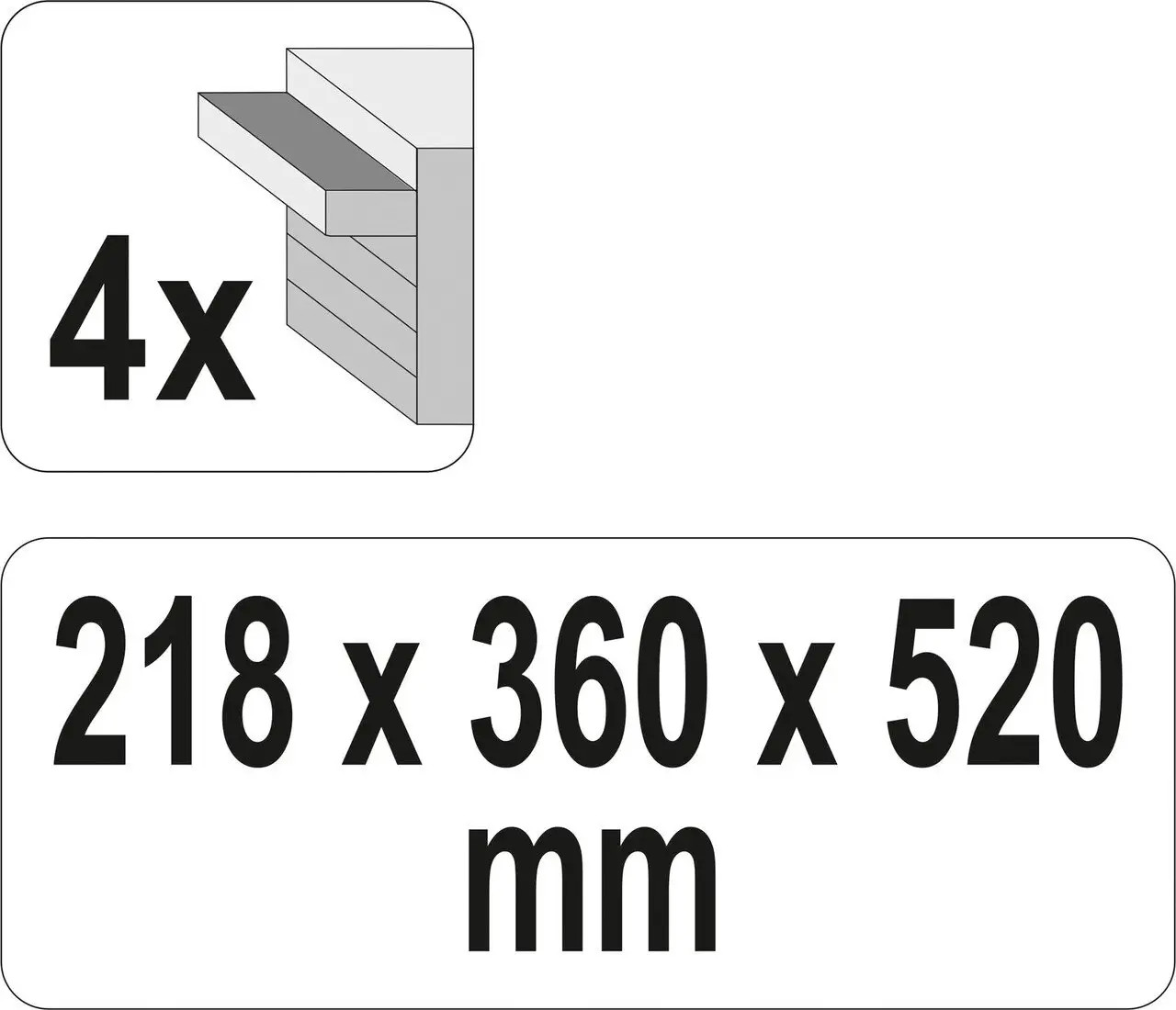 Instrumentu kaste ar 4 atvilknēm 218x360x520mm YT-08874 YATO