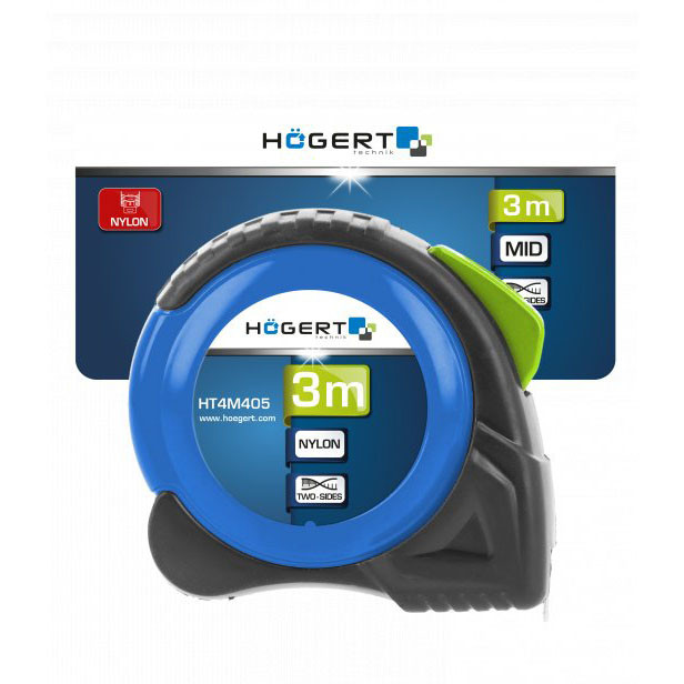 Рулетка, 5м, 25мм, нейлон, 2-сторонняя, HT4M407 HOGERT