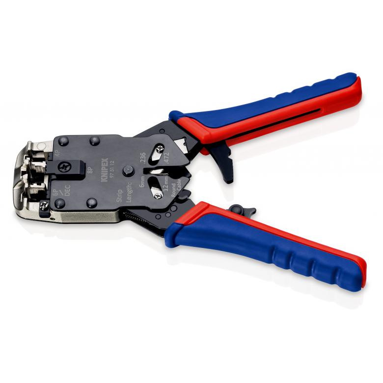 Tīkla uzgaļu presējamās stangas WESTERN RJ11/12 RJ45 975110 KNIPEX