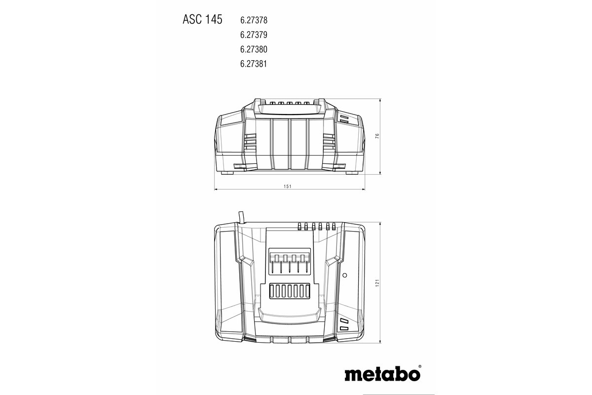 Зарядное устройство и аккумуляторы (3x5,2 Ач)ASC 30-36 685048000 METABO