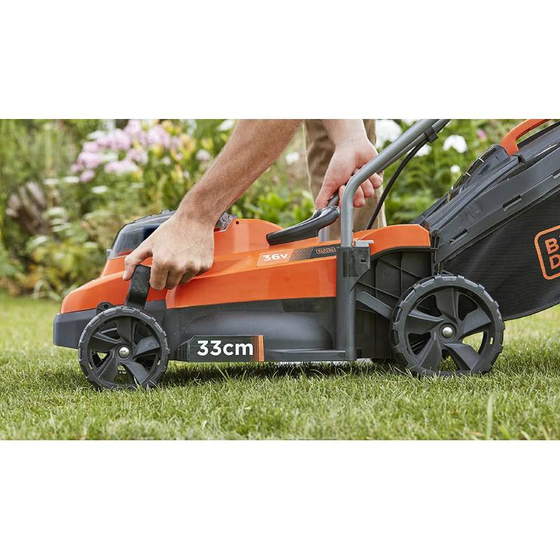 Аккумуляторная газонокосилка, 33см, 2x36В, 25-65мм, BCMW3336L2-QW BLACK DECKER