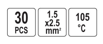 Ūdensnecaurlaidīgu Termocauruļu Komplekts 1.5-2.5mm² (30gab.) YT-81442 YATO