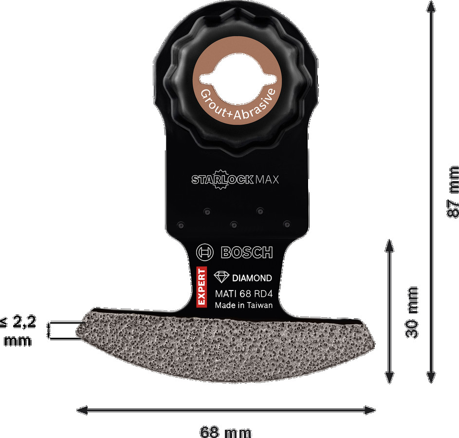 StarlockMax MATI68RD4 1 gab., Svārstību daudzfunkcionālajiem darbarīkiem EXPERT MATI 68 RD4 CORNER ASMENS, 2608900036, BOSCH