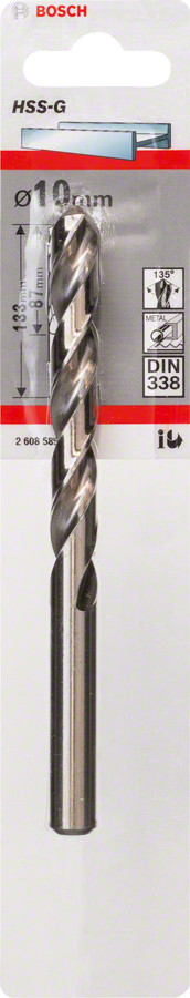 HSS-G urbji metālam 10,0mm, 1gab., Urbjmašīnām/skrūvgriežiem HSS SLĪPĒTS SPIRĀLVEIDA URBIS, 2608585936, BOSCH