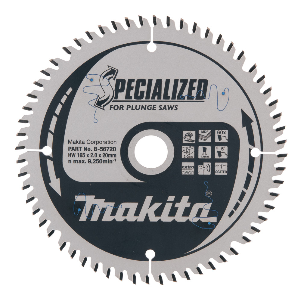 T.C.T. Zāģripa SPECIALIZED 165X2X20mm 5° T60, B-56720 MAKITA