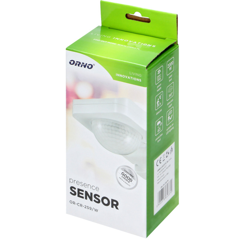 Infrasarkanais kustību sensors 360ST IP65, 2000W, OR-CR-259/W ORNO