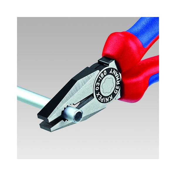 COMBINATION PLIERS BLACK ATRAMENTIZED, HEAD POLISHED, HANDLES PLASTIC COATED, 0301200SB KNIPEX