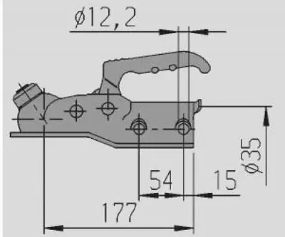 Piekabes sakabes mehānisms "soft-dock" ar indikātoru ,1600kg, (AK161 Ø50/45/35); 1730218 AL-KO