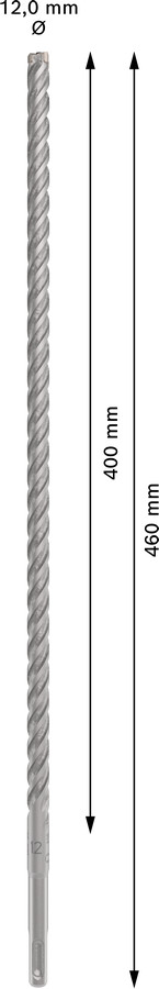 Triecienurbis SDS plus-5X 12x400x460 ,mm 1 gab., Perforatora urbjiem PRO SDS PLUS-5X TRIECIENURBIS PERFORATORIEM, 2608833812 BOSCH