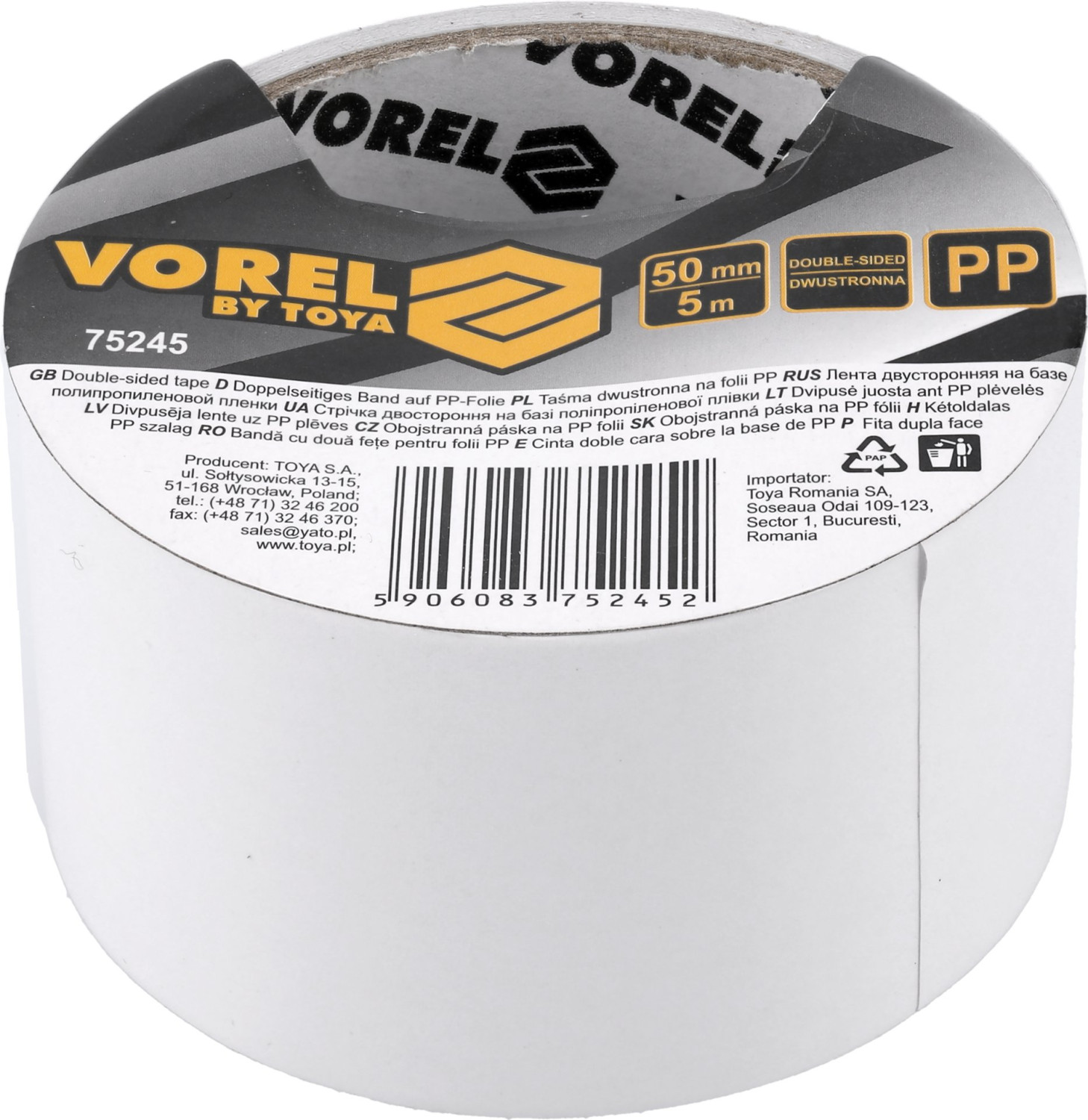 DOUBLE-SIDED TAPE 50MMx5M 75245 VOREL