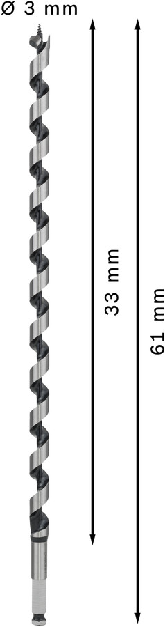 Spirālveida urbis kokam 16,0x450,0 mm,1 gab., Urbjmašīnām/skrūvgriežiem, triecienurbjmašīnām/triecienskrūvgriežiem PRO WOOD SPIRĀLURBIS, 2608597644, BOSCH