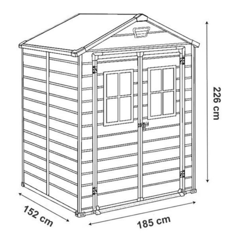 Sodo namelis Manor 6x5 DD 226x185x152cm tamsiai pilka 29202483 KETER