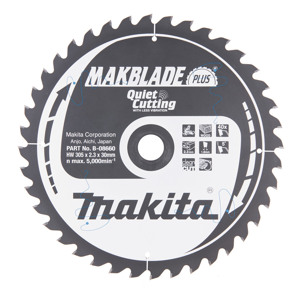 T.C.T. Zāģripa MAKBLADE PLUS 305X2.3X30mm 5° T40, B-08660 MAKITA