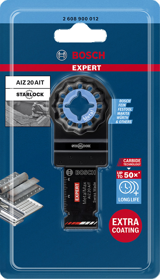 Starlock AIZ20AIT 1 gab., Svārstību daudzfunkcionālajiem darbarīkiem EXPERT AIZ 20 AIT METALMAX GREMDZĀĢĒŠANAS ASMENS, 2608900012 BOSCH