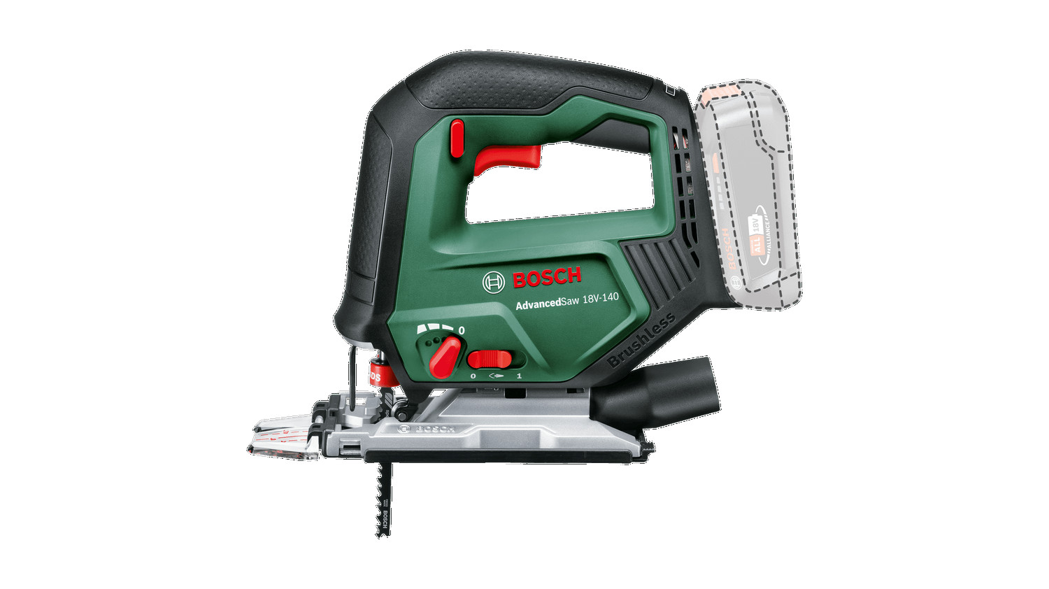 Akumulatora figūrzāģis AdvancedSaw 18V-140, 0603013000 BOSCH