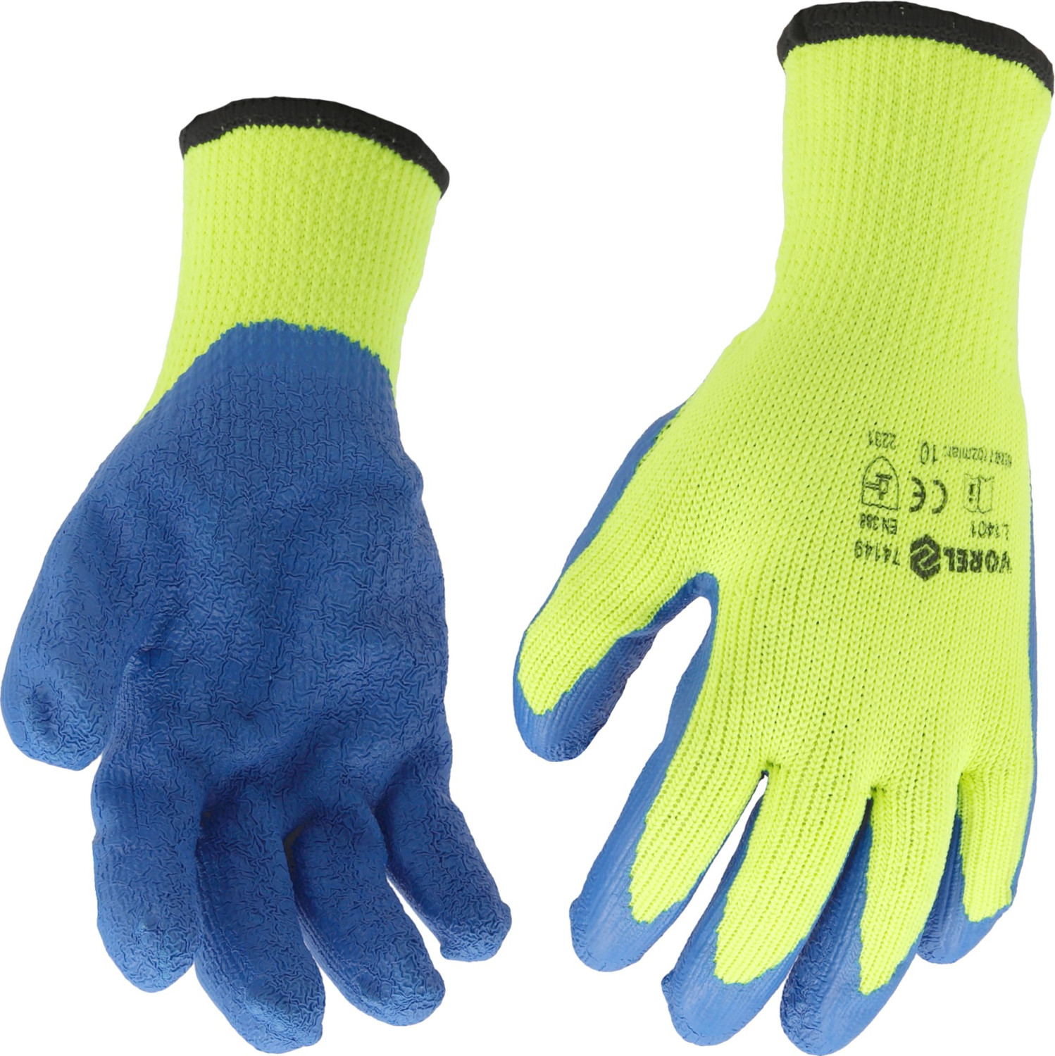 LATEX COATED GLOVES GCLA0510 REFL.YELLOW 74149 VOREL