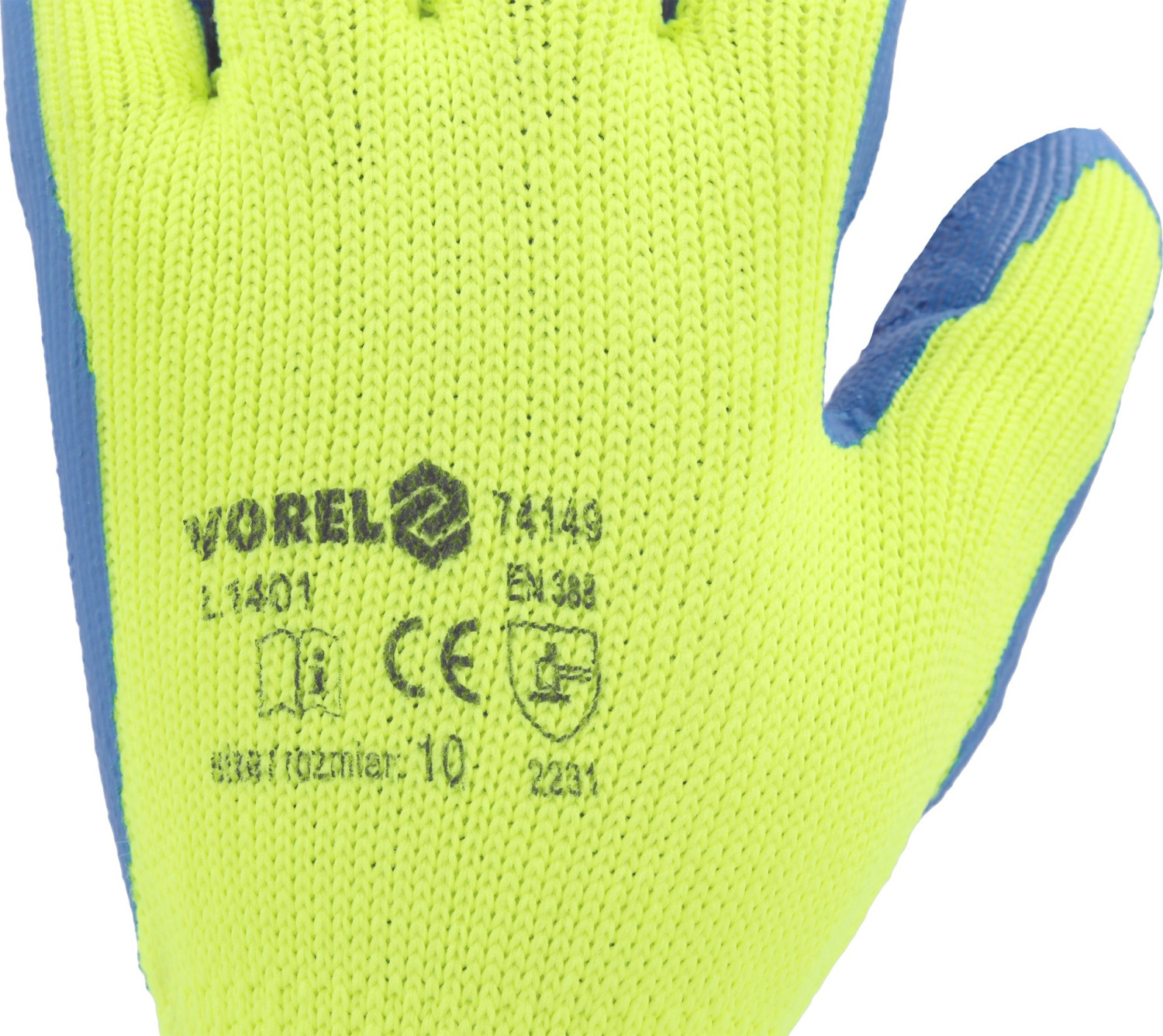 LATEX COATED GLOVES GCLA0510 REFL.YELLOW 74149 VOREL