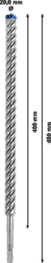 Triecienurbis SDS plus-7X 20x400x450mm, 1 gab., Perforatora urbjiem EXPERT SDS PLUS-7X TRIECIENURBIS PERFORATORIEM, 2608900143, BOSCH