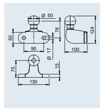 Sakabes āķis Ø50 max 3500kg, BC75; 1275101 AL-KO