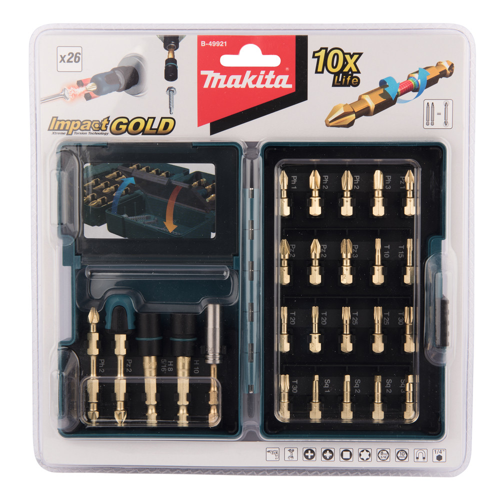 Uzgaļu komplekts Immpact Gold Torsion (26gab.) B-49921 MAKITA