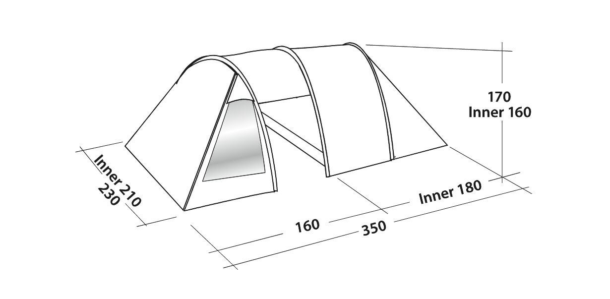 Palapinė Galaxy 300 Rustic Green 3 lovos 120390 EASY CAMP