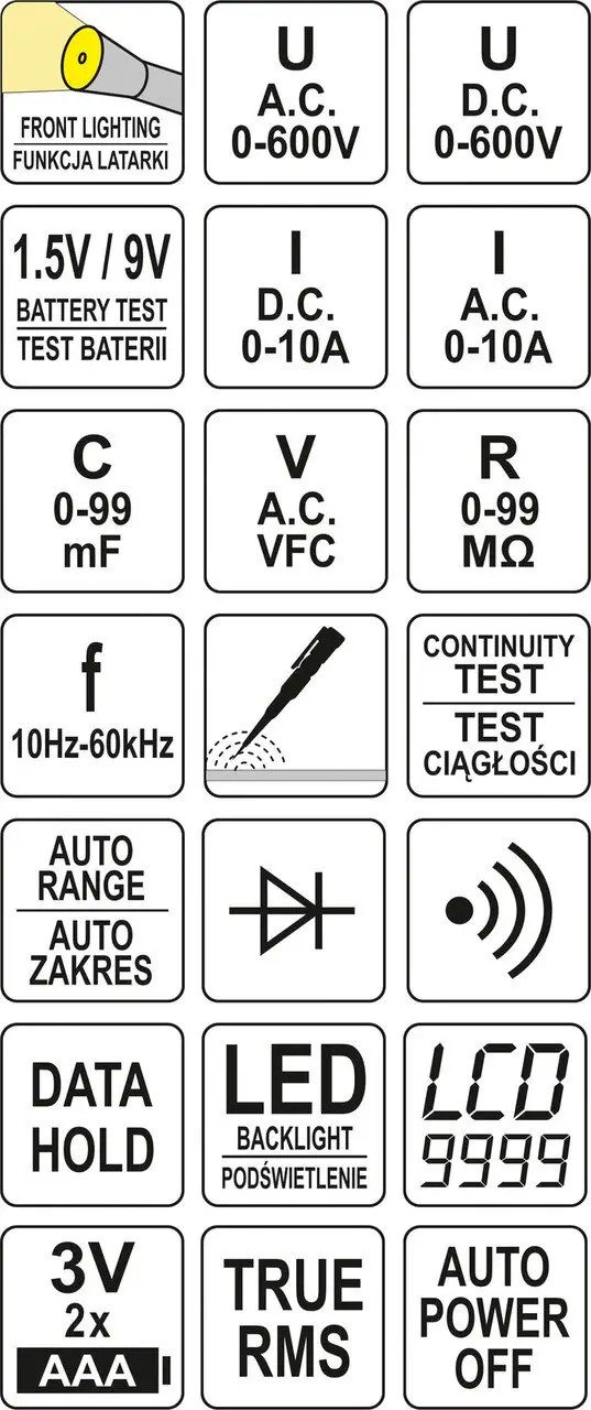 Универсальный цифровой измеритель YT-73094 YATO