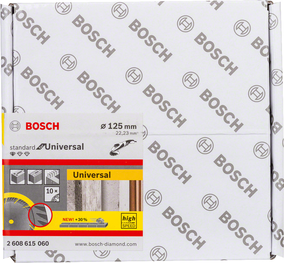 Dimanta grieš. disks * Universal 125mm 10gab, Mazām leņķa slīpmašīnām PRO MULTI MATERIAL DIMANTA GRIEZĒJDISKS, 2608615060, BOSCH