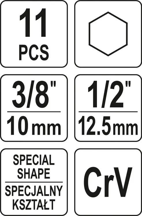 Pidurisadula tööriistakomplekt (11 tk.) YT-06808 YATO