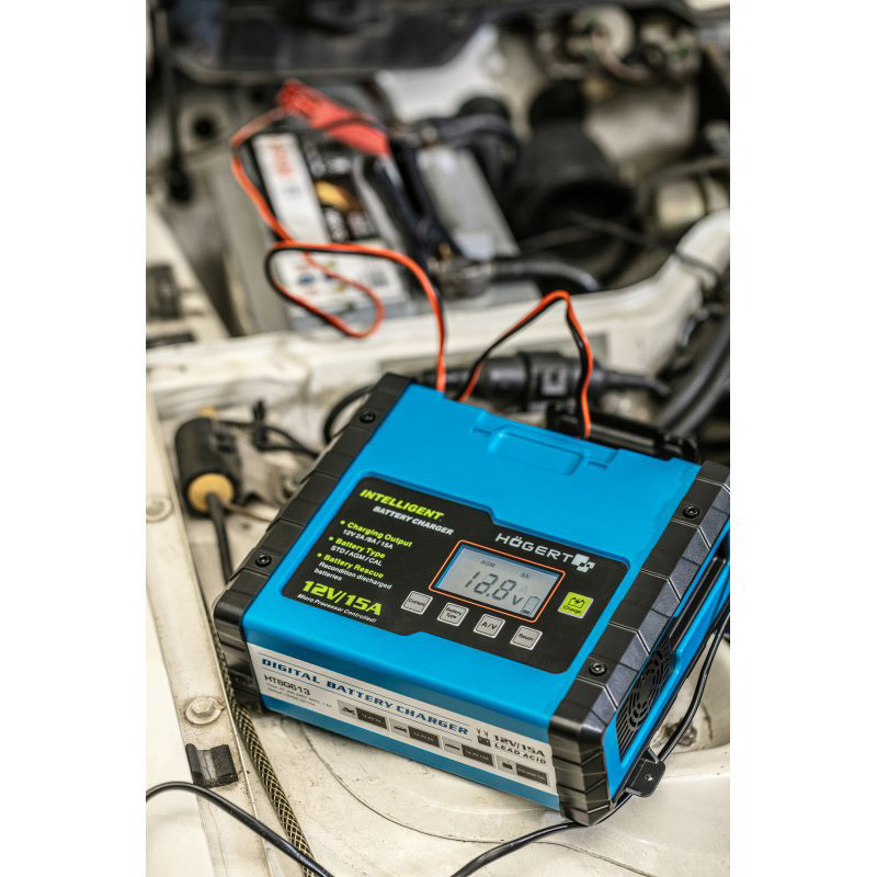 Išmanusis automobilio akumuliatoriaus įkroviklis 12V (tinka GEL/ AGM/ WET /CA) iki 300 Ah, HT8G613 HOGERT