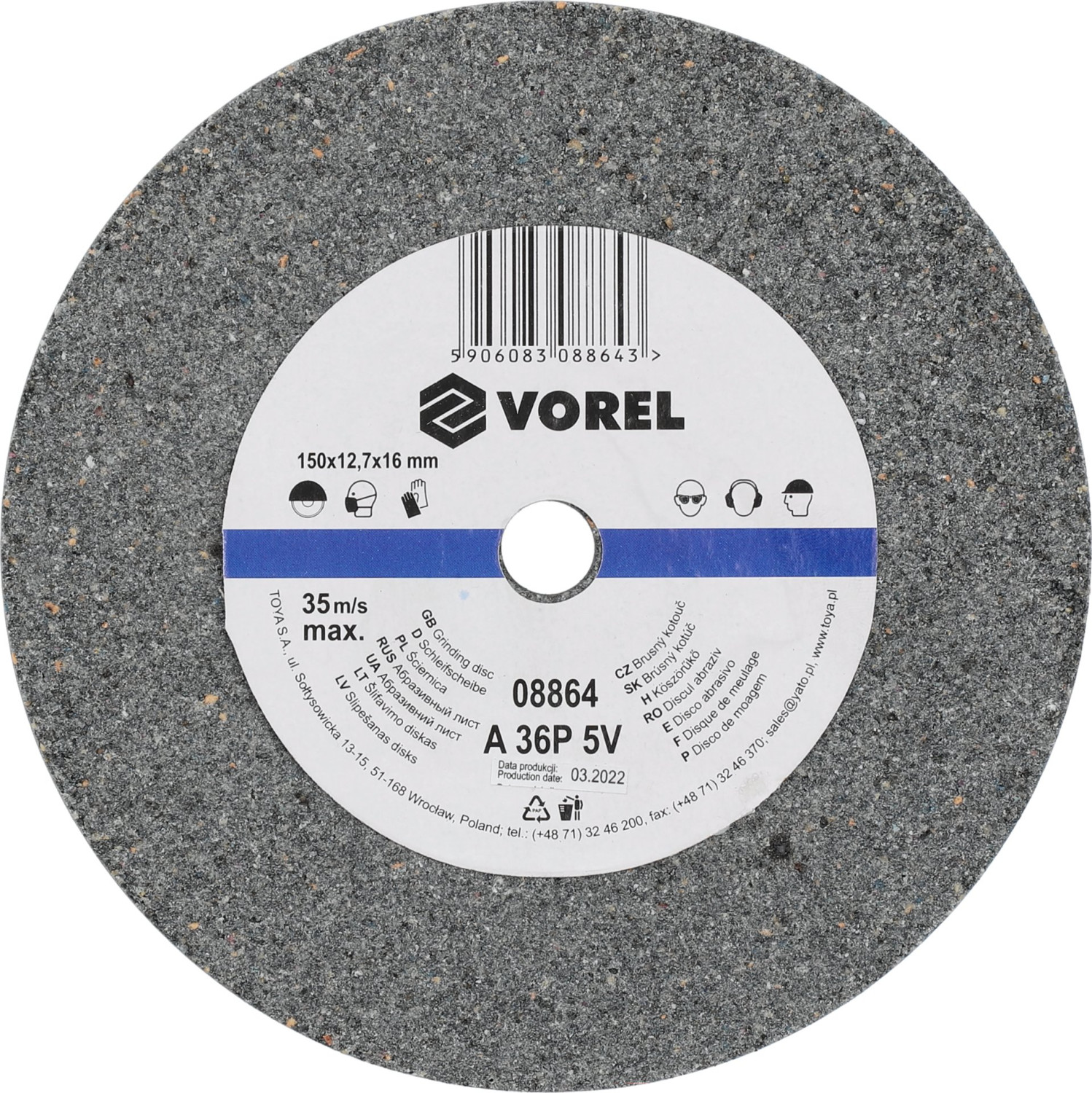 GRINDING DISC 150x12.7x17MM /COARSE/ 08864 VOREL