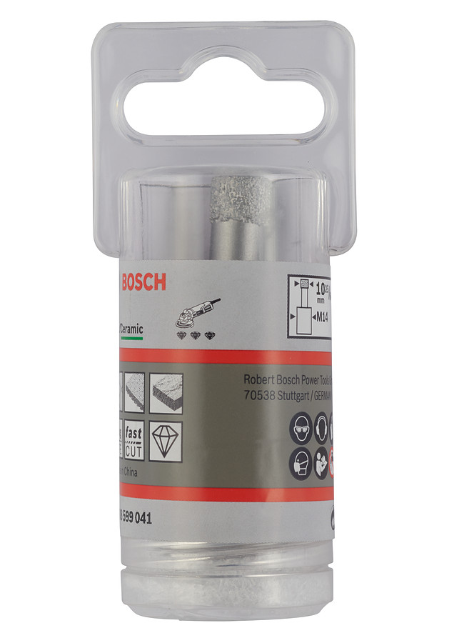 Dimanta kroņurbis 10 mm DrySpeed Best for Ceramic, Mazām leņķa slīpmašīnām PRO CERAMIC DRY KROŅURBIS, 2608599041, BOSCH