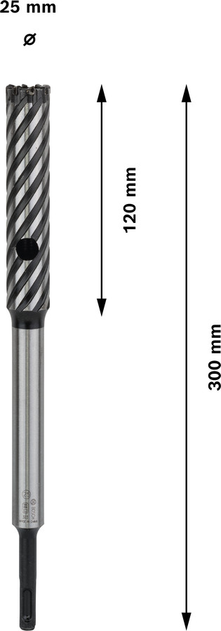 SDS plus armatūras urbis 25x120x300 mm, Perforatora urbjiem PRO SDS PLUS REBAR CUTTER URBIS, 2608586998, BOSCH