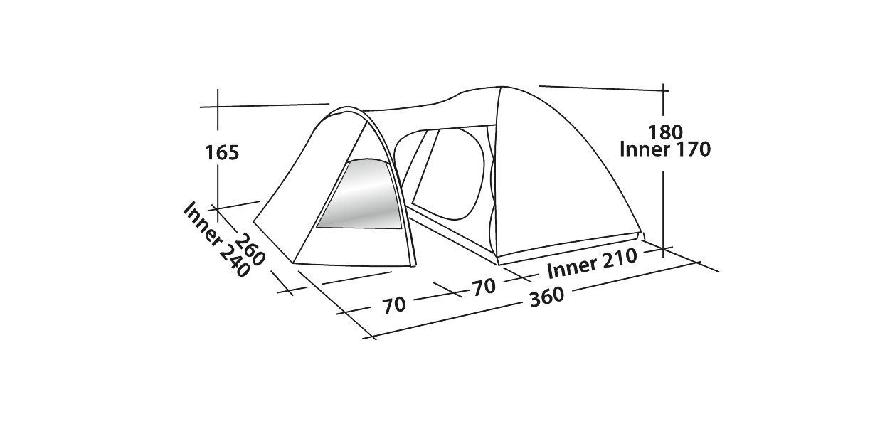 Telts Blazar 400 Rustic Green 4 guļvietas 120385 EASY CAMP