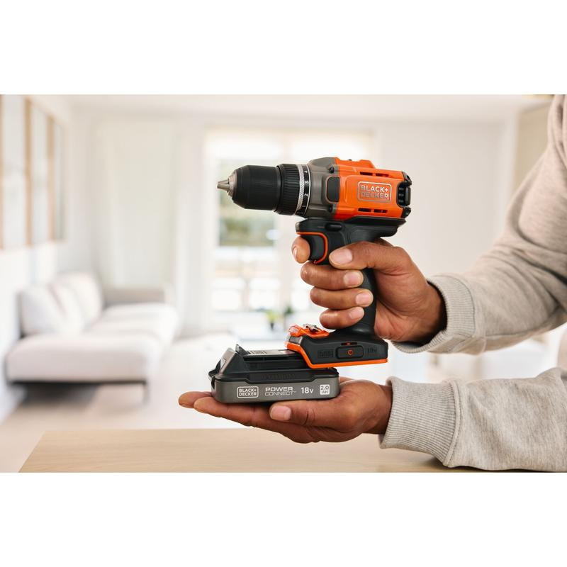 18V Drill Driver with 2 X 2.0Ah SOC Battery, 1A charger in Kitbox BCD382D2XK-QW BLACK DECKER