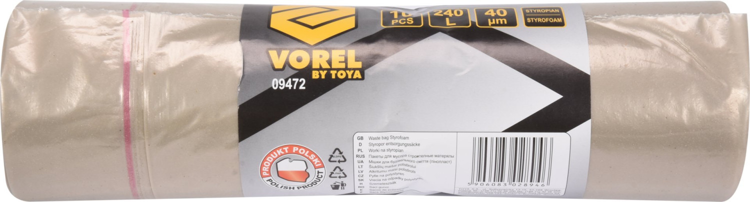 WASTE BAGS FOR STYROFAOAM 240L 10PCS 09472 VOREL