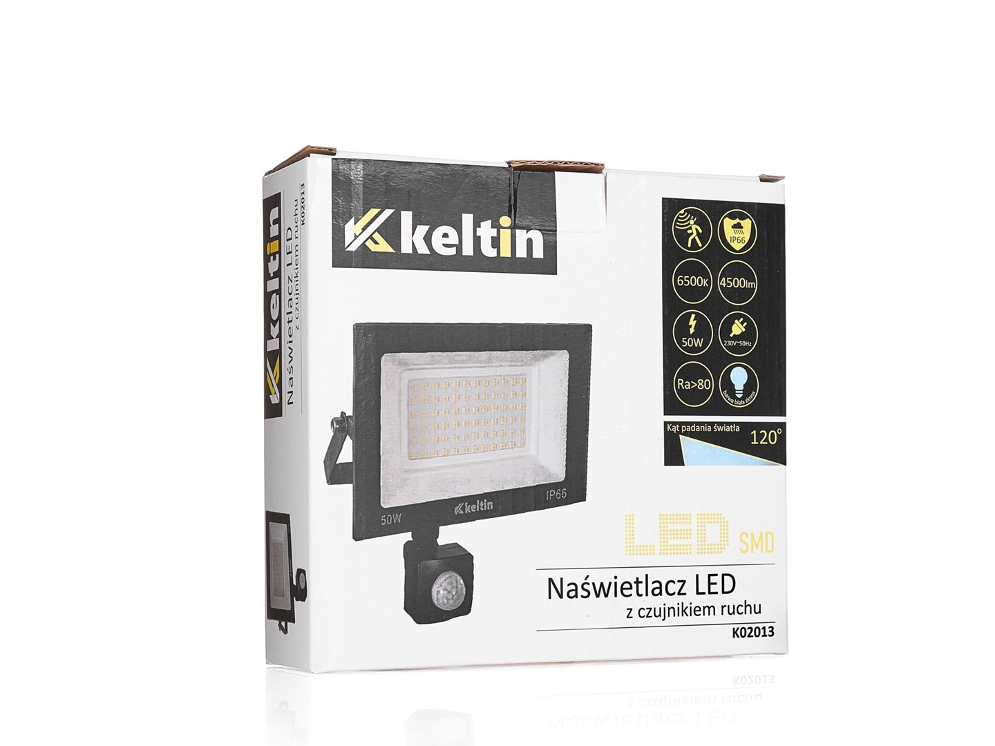 LED prožektors ar kustību sensoru, 50W, auksti balts 6500K, K02013, Keltin